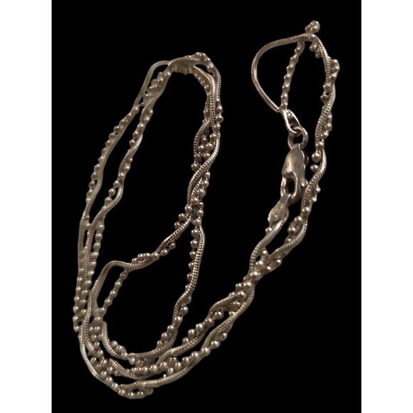 Italian 925 Sterling Silver Twist Necklace With Lobster Clasp 18 Inch Vintage - Picture 2 of 13